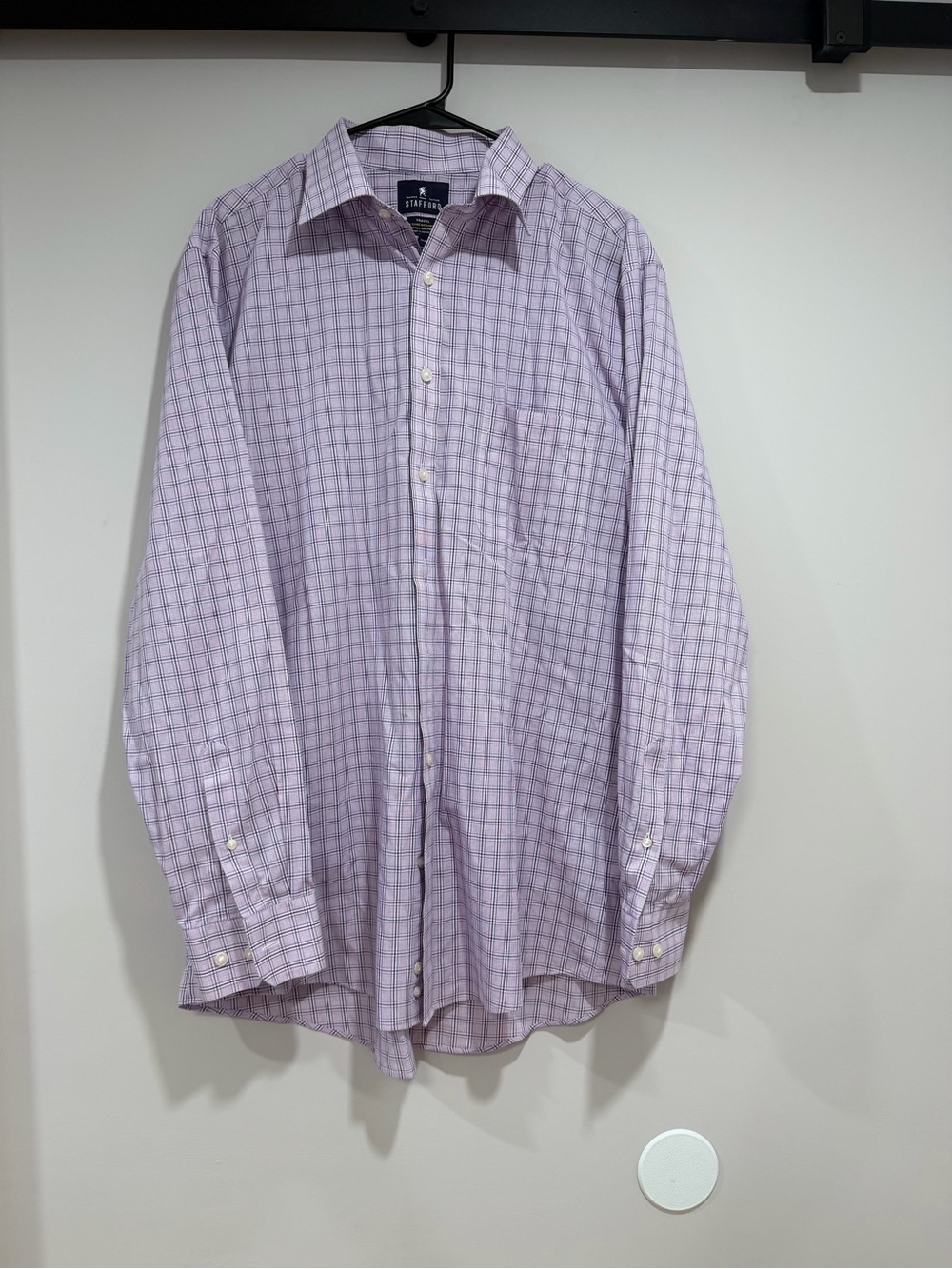 Men's Purple Check Dress Shirt - Classic Button-Down